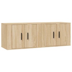 vidaXL TV-Wandschränke 2 Stk. Sonoma-Eiche 57x34,5x40 cm