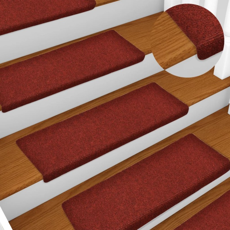 vidaXL Treppenmatten 10 Stk. Bordeauxrot 65x21x4 cm Nadelvlies vidaXL Treppenmatten 10 Stk. Bordeauxrot 65x21x4 cm Nadelvlies