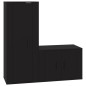 vidaXL 2-tlg. TV-Schrank-Set Schwarz Holzwerkstoff vidaXL 2-tlg. TV-Schrank-Set Schwarz Holzwerkstoff