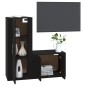 vidaXL 2-tlg. TV-Schrank-Set Schwarz Holzwerkstoff vidaXL 2-tlg. TV-Schrank-Set Schwarz Holzwerkstoff