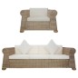 2-tlg. Sofagarnitur mit Kissen Natur Rattan 2-tlg. Sofagarnitur mit Kissen Natur Rattan