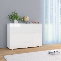 vidaXL Sideboard Hochglanz-Weiß 107x35x80,5 cm