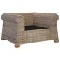 2-tlg. Sofagarnitur mit Kissen Natur Rattan 2-tlg. Sofagarnitur mit Kissen Natur Rattan