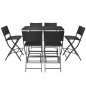 vidaXL 7-tlg. Garten-Essgruppe Klappbar Stahl Poly Rattan Schwarz vidaXL 7-tlg. Garten-Essgruppe Klappbar Stahl Poly Rattan Schwarz