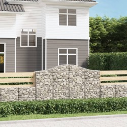 vidaXL Gabionen mit Hochbogen 25Stk. 200x30x120/140cm Verzinktes Eisen