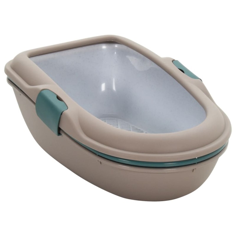 vidaXL Katzenklo Braun und Weiß 59x39x22 cm PP vidaXL Katzenklo Braun und Weiß 59x39x22 cm PP