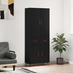 vidaXL Highboard Schwarz 69,5x34x180 cm Holzwerkstoff