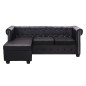 Chesterfield-Sofa L-Form Kunstleder Schwarz Chesterfield-Sofa L-Form Kunstleder Schwarz