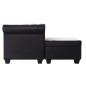 Chesterfield-Sofa L-Form Kunstleder Schwarz Chesterfield-Sofa L-Form Kunstleder Schwarz