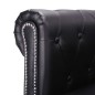 Chesterfield-Sofa L-Form Kunstleder Schwarz Chesterfield-Sofa L-Form Kunstleder Schwarz