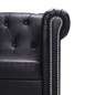 Chesterfield-Sofa L-Form Kunstleder Schwarz Chesterfield-Sofa L-Form Kunstleder Schwarz