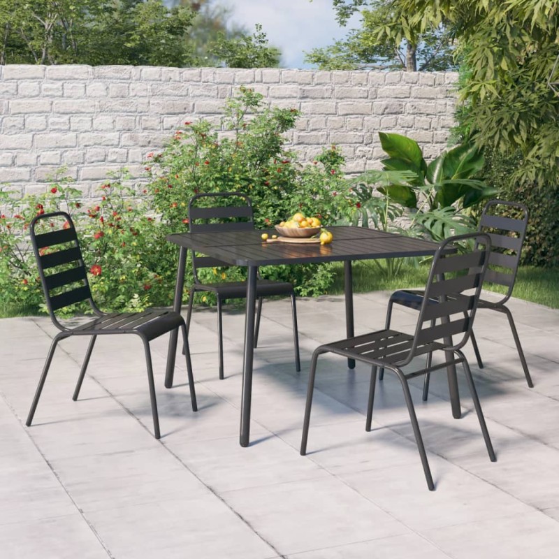 vidaXL 5-tlg. Garten-Essgruppe Anthrazit Stahl vidaXL 5-tlg. Garten-Essgruppe Anthrazit Stahl