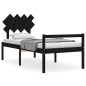 vidaXL Massivholzbett mit Kopfteil Schwarz 90x200 cm vidaXL Massivholzbett mit Kopfteil Schwarz 90x200 cm