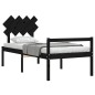 vidaXL Massivholzbett mit Kopfteil Schwarz 90x200 cm vidaXL Massivholzbett mit Kopfteil Schwarz 90x200 cm