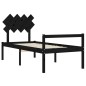 vidaXL Massivholzbett mit Kopfteil Schwarz 90x200 cm vidaXL Massivholzbett mit Kopfteil Schwarz 90x200 cm