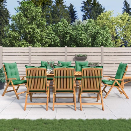 vidaXL Gartenstühle mit Auflagen 8 Stk. Massivholz Teak