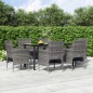 vidaXL 7-tlg. Garten-Essgruppe mit Kissen Grau und Schwarz vidaXL 7-tlg. Garten-Essgruppe mit Kissen Grau und Schwarz