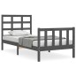 vidaXL Massivholzbett mit Kopfteil Grau 90x200 cm vidaXL Massivholzbett mit Kopfteil Grau 90x200 cm