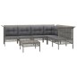 vidaXL 7-tlg. Garten-Lounge-Set mit Kissen Grau Poly Rattan vidaXL 7-tlg. Garten-Lounge-Set mit Kissen Grau Poly Rattan