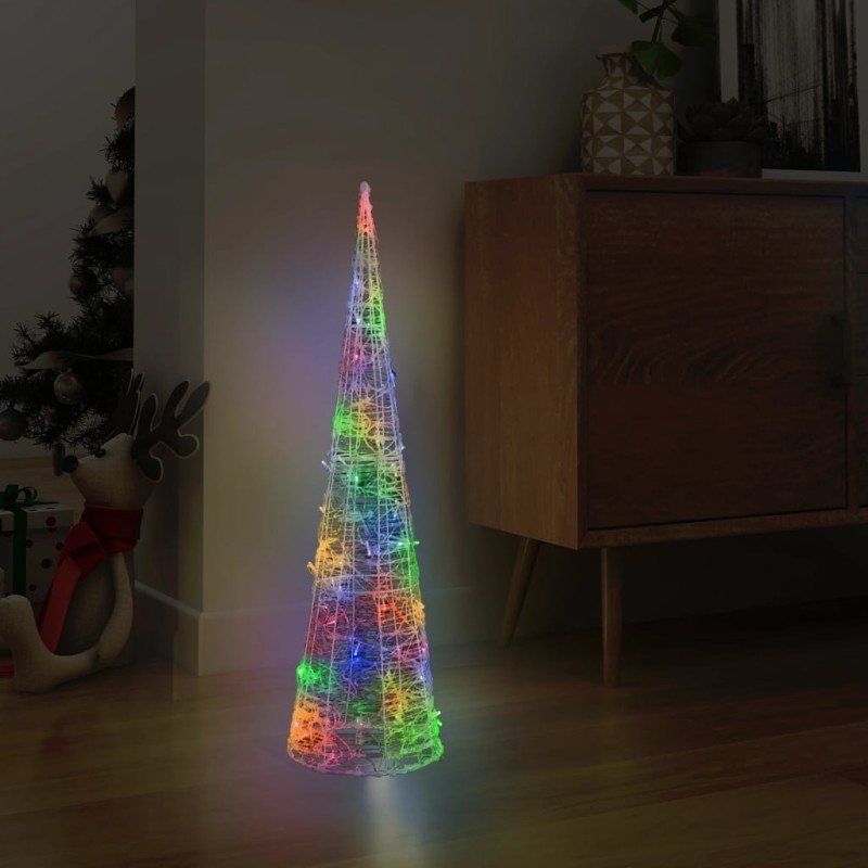 vidaXL LED-Kegel Acryl Weihnachtsdeko Pyramide Bunt 90 cm vidaXL LED-Kegel Acryl Weihnachtsdeko Pyramide Bunt 90 cm