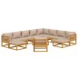 vidaXL 12-tlg. Garten-Lounge-Set mit Taupe Kissen Massivholz vidaXL 12-tlg. Garten-Lounge-Set mit Taupe Kissen Massivholz