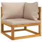 vidaXL 12-tlg. Garten-Lounge-Set mit Taupe Kissen Massivholz vidaXL 12-tlg. Garten-Lounge-Set mit Taupe Kissen Massivholz