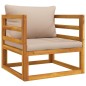 vidaXL 12-tlg. Garten-Lounge-Set mit Taupe Kissen Massivholz vidaXL 12-tlg. Garten-Lounge-Set mit Taupe Kissen Massivholz
