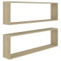 vidaXL Würfelregale 2 Stk. Sonoma-Eiche 100x15x30 cm Holzwerkstoff vidaXL Würfelregale 2 Stk. Sonoma-Eiche 100x15x30 cm Holzwerkstoff