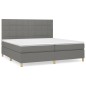 vidaXL Boxspringbett mit Matratze Dunkelgrau 200x200 cm Stoff vidaXL Boxspringbett mit Matratze Dunkelgrau 200x200 cm Stoff