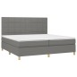 vidaXL Boxspringbett mit Matratze Dunkelgrau 200x200 cm Stoff vidaXL Boxspringbett mit Matratze Dunkelgrau 200x200 cm Stoff