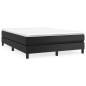 vidaXL Boxspringbett mit Matratze Schwarz 140x190 cm Kunstleder vidaXL Boxspringbett mit Matratze Schwarz 140x190 cm Kunstleder