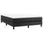 vidaXL Boxspringbett mit Matratze Schwarz 140x190 cm Kunstleder vidaXL Boxspringbett mit Matratze Schwarz 140x190 cm Kunstleder