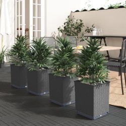 vidaXL Pflanzgefäße 4 Stk. Schwarz 30x30x37 cm Polypropylen