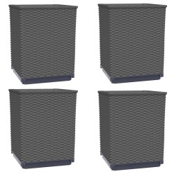 vidaXL Pflanzgefäße 4 Stk. Schwarz 30x30x37 cm Polypropylen