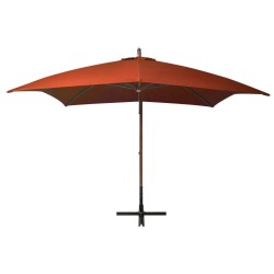 vidaXL Ampelschirm mit Mast Terracotta-Rot 3x3 m Massivholz Tanne