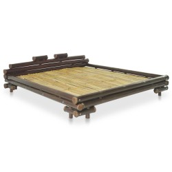 vidaXL Bettgestell Dunkelbraun Bambus 160×200 cm