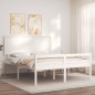 vidaXL Massivholzbett mit Kopfteil Weiß 160x200 cm vidaXL Massivholzbett mit Kopfteil Weiß 160x200 cm