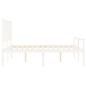 vidaXL Massivholzbett mit Kopfteil Weiß 160x200 cm vidaXL Massivholzbett mit Kopfteil Weiß 160x200 cm