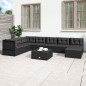 vidaXL 8-tlg. Garten-Lounge-Set mit Kissen Schwarz Poly Rattan vidaXL 8-tlg. Garten-Lounge-Set mit Kissen Schwarz Poly Rattan