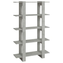 vidaXL Bücherregal/Raumteiler Betongrau 100x30x160 cm