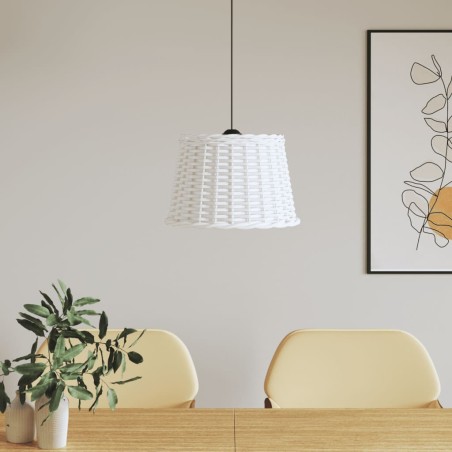 vidaXL Lampenschirm Weiß Ø40x26 cm Korbweide