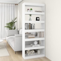 vidaXL Bücherregal/Raumteiler Weiß 80x30x198 cm Holzwerkstoff