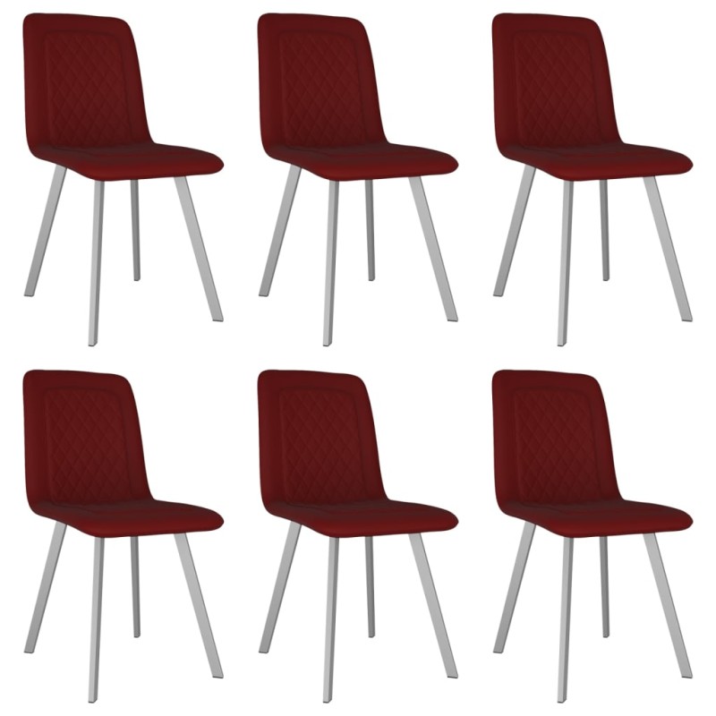 Esszimmerstühle 6 Stk. Rot Samt Esszimmerstühle 6 Stk. Rot Samt