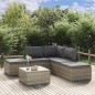 vidaXL 6-tlg. Garten-Lounge-Set mit Kissen Grau Poly Rattan vidaXL 6-tlg. Garten-Lounge-Set mit Kissen Grau Poly Rattan