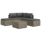 vidaXL 6-tlg. Garten-Lounge-Set mit Kissen Grau Poly Rattan vidaXL 6-tlg. Garten-Lounge-Set mit Kissen Grau Poly Rattan
