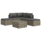 vidaXL 6-tlg. Garten-Lounge-Set mit Kissen Grau Poly Rattan vidaXL 6-tlg. Garten-Lounge-Set mit Kissen Grau Poly Rattan