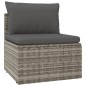 vidaXL 6-tlg. Garten-Lounge-Set mit Kissen Grau Poly Rattan vidaXL 6-tlg. Garten-Lounge-Set mit Kissen Grau Poly Rattan