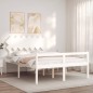 vidaXL Massivholzbett mit Kopfteil Weiß 140x190 cm vidaXL Massivholzbett mit Kopfteil Weiß 140x190 cm