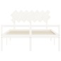 vidaXL Massivholzbett mit Kopfteil Weiß 140x190 cm vidaXL Massivholzbett mit Kopfteil Weiß 140x190 cm