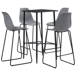 5-tlg. Bar-Set Kunststoff Grau
